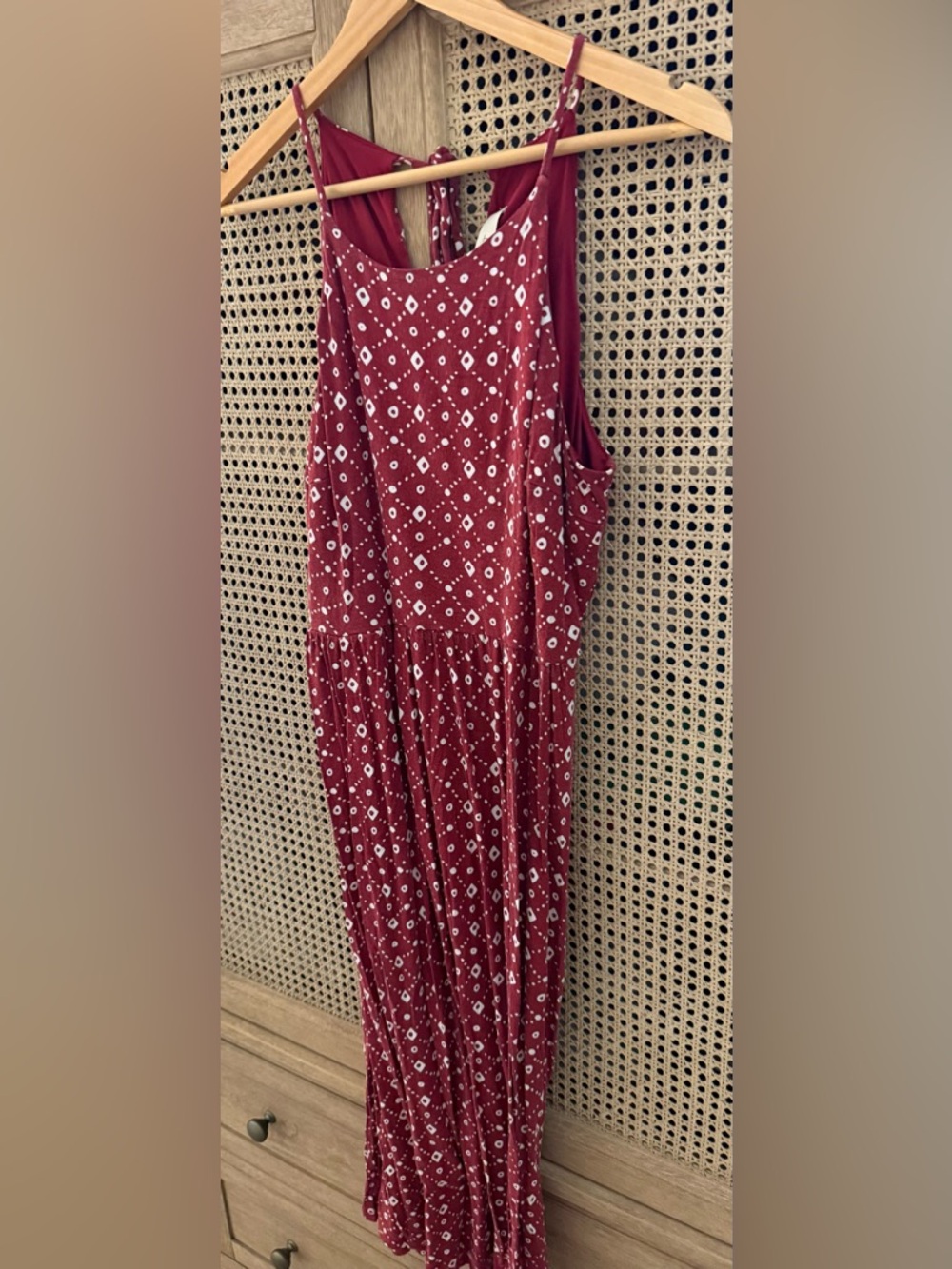 LOFT Burgundy Printed Sleeveless Maxi Dress